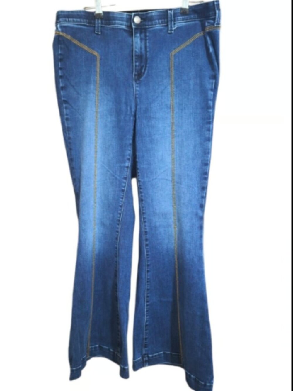 Women's Torrid Sky High A-Line Flare Plus Size Bell Bottom Denim Jeans~Size 14T